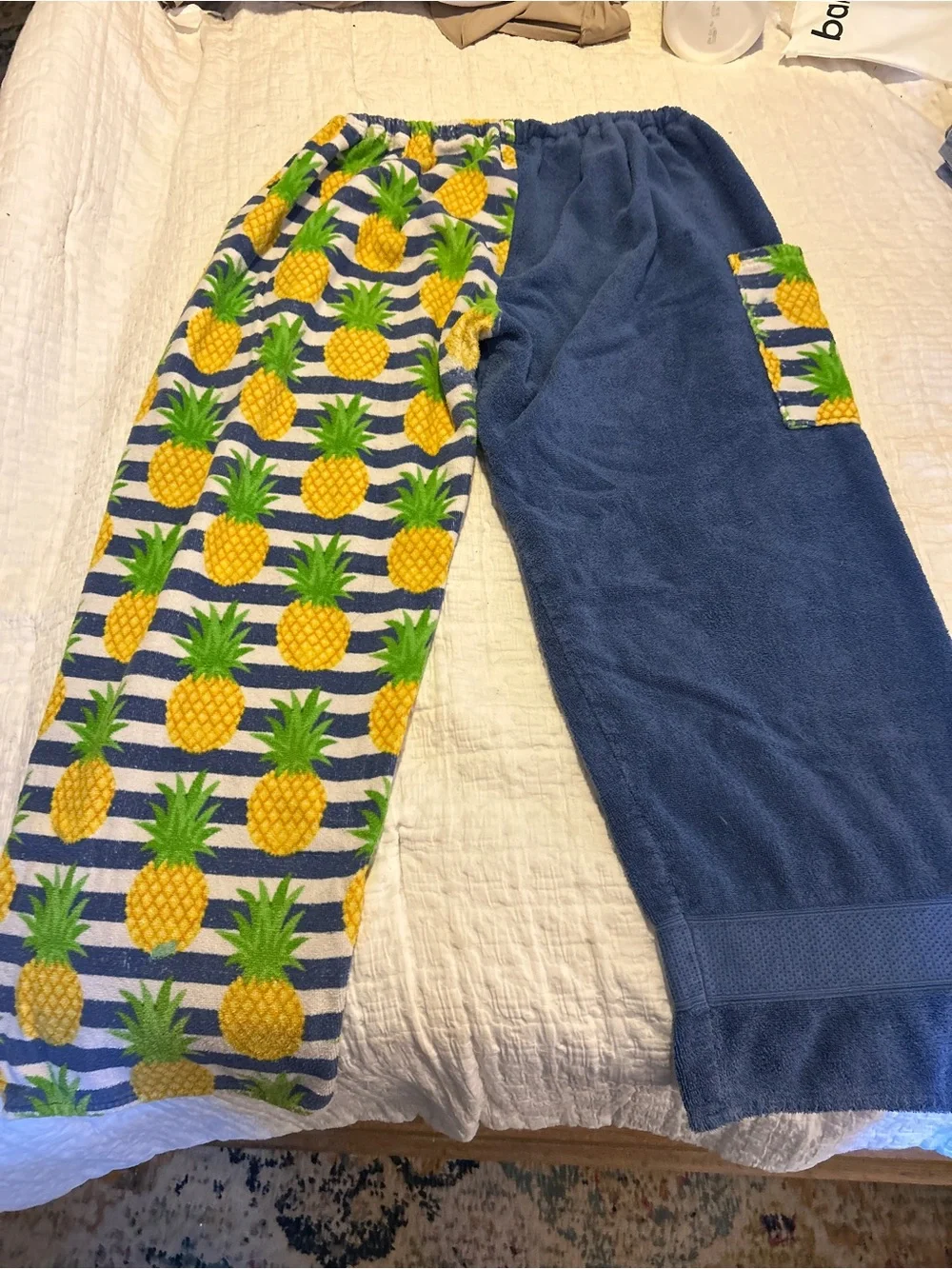 Paradise Pineapple Terry Cloth Towel Beach Swim Pants Blue One Size Kids